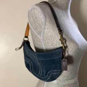 Coach Blue Suede Leather Handbag